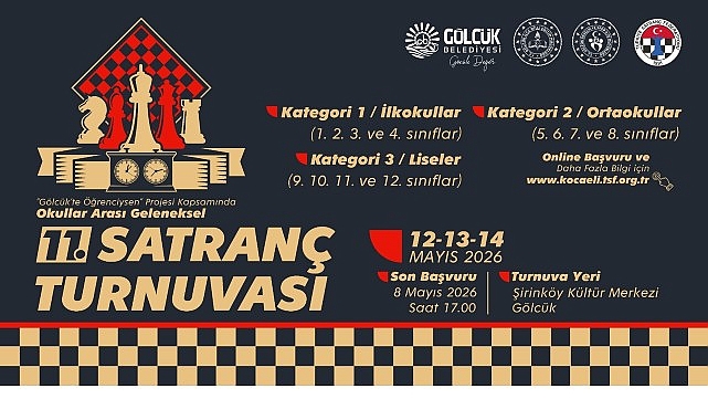Gölcük’te 11. Geleneksel Satranç Turnuvası Başlıyor