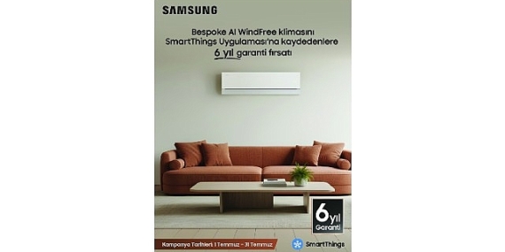 iF Design Award ödüllü Samsung Bespoke AI WindFree Pro klimada 6 yıl garanti ve 6 taksit avantajı